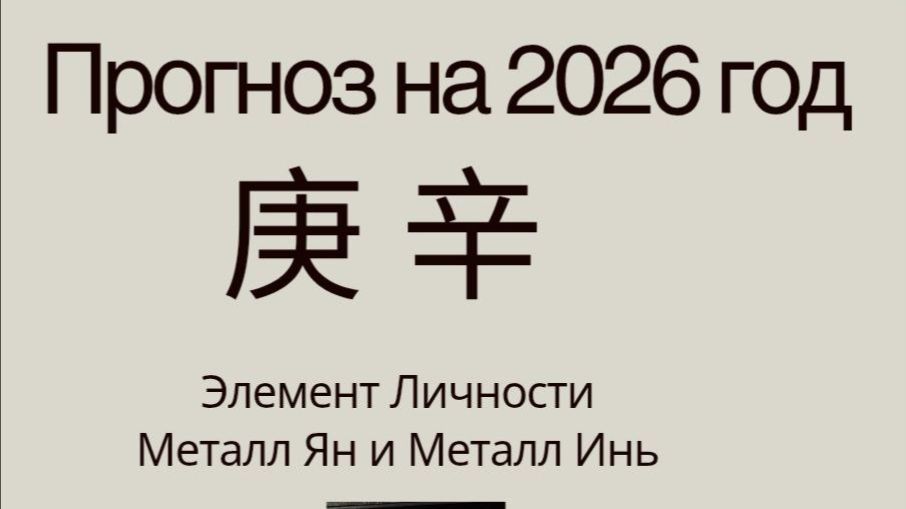 Прогноз Ба-цзы 2026 по Элементам Личности Металл Ян и Металл Инь!