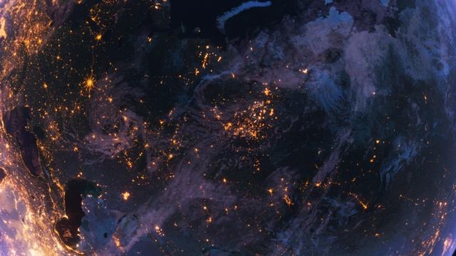Бесплатное видео футаж Планета Земля Европа Москва, Россия, Сибирь, Азия. Космос Орбита. Ночь Глобус смотреть онлайн