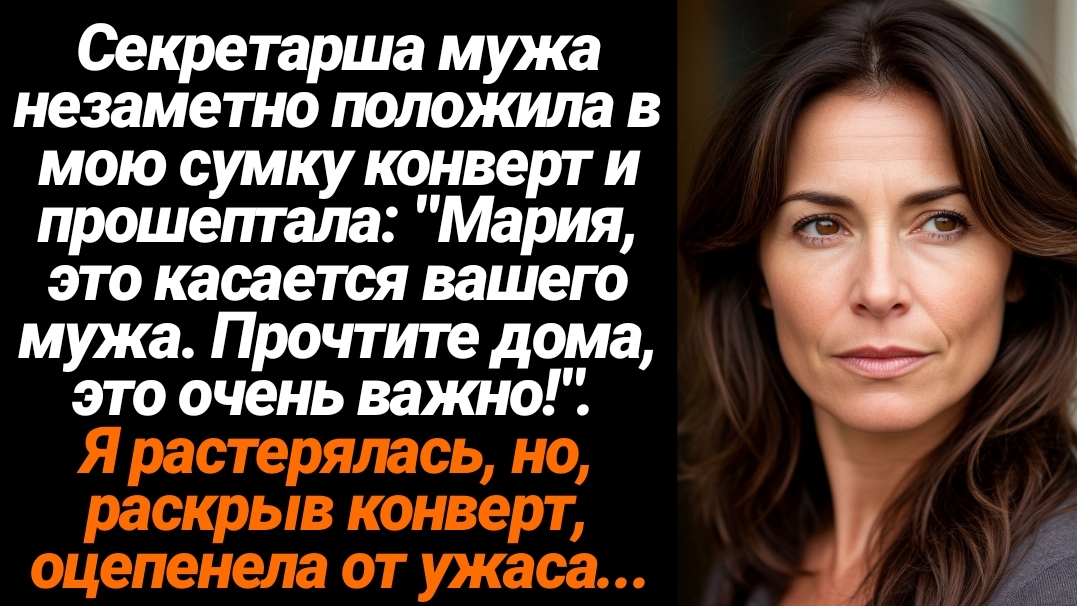 Жизненные Истории/Секретарша мужа незаметно положила в мою сумку конверт и прошептала: "Мария, это к смотреть онлайн