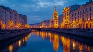 САНКТ-ПЕТЕРБУРГ. Утренняя прогулка по Новогоднему городу. "Электрический сад". 4К