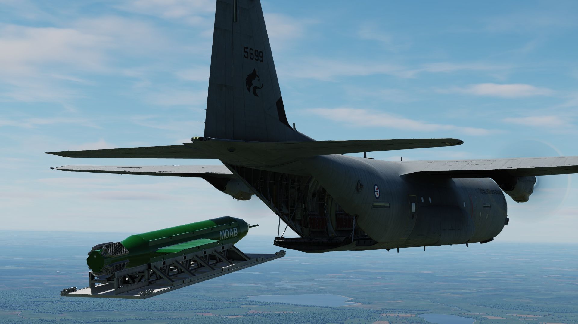 DCS C-130J: применение GBU-43 MOAB по координатам