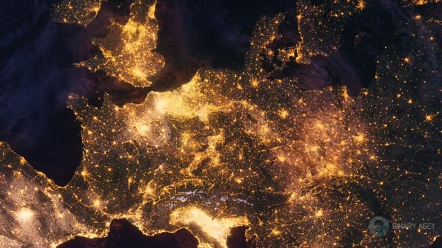 Бесплатное видео Планета Земля Ночью. Европа, Вид из Космоса с Орбиты. смотреть онлайн