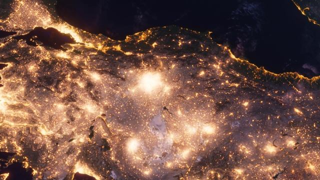 Бесплатное видео футаж, Планета Земля Ночью. Турция Европа, Вид из Космоса с Орбиты. Ночной Глобус смотреть онлайн