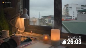 3 часа STUDY WITH ME ｜ Calm Piano ️ Rain sounds ｜ Pomodoro 50⧸10 ｜ Rainy Day