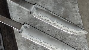 Ковка ножа с ДИ90 в 9 слоев