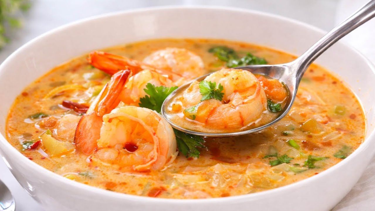 Суп с креветками 🍲🍤