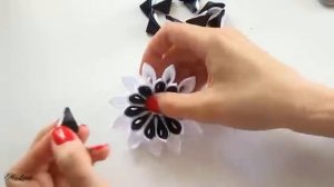 Многослойный цветок Канзаши _ Вариант сборки, МК _ DIY Layered Kanzashi Flower