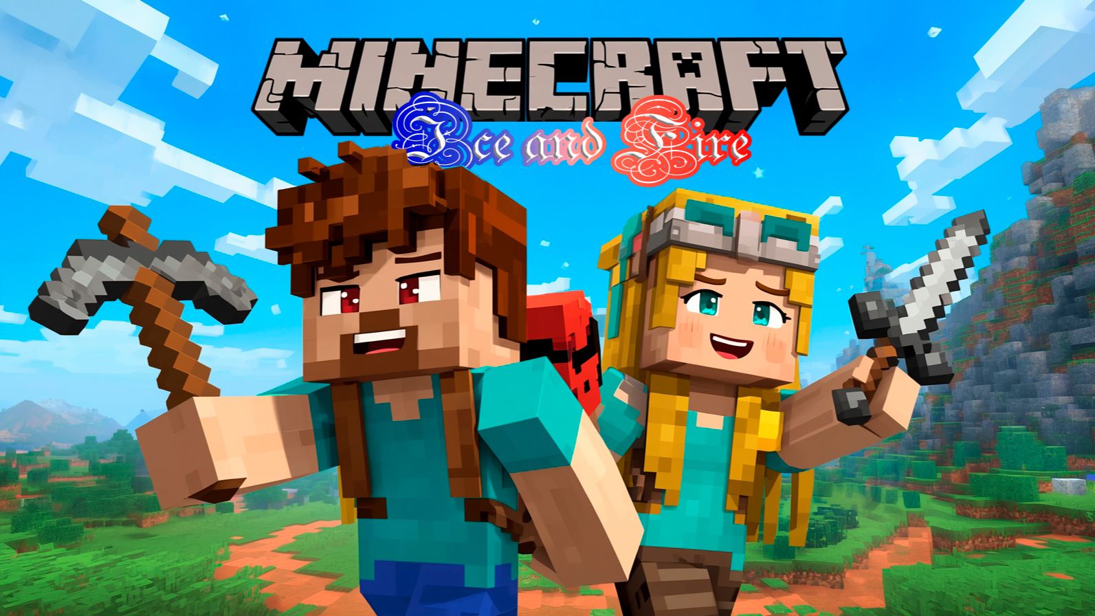 СМЕШНЫЕ МОМЕНТЫ ВЫЖИВАНИЯ С ДЕВУШКОЙ - MINECRAFT ICE AND FIRE