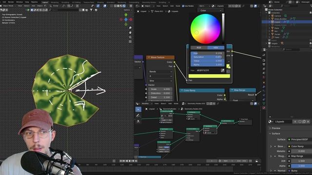 Procedural Stylized Worlds in Blender - Module 3_9_LilypadTexturing