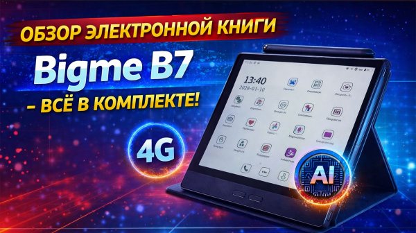 Bigme B7 — электронная книга с 4G и AI | Полный обзор + стилус и чехол