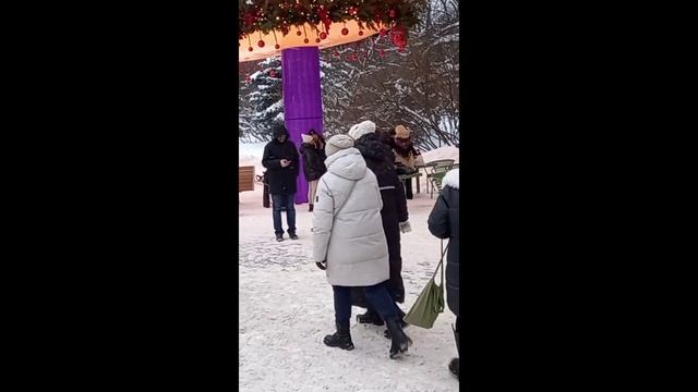 Москва  новогодняя  2026   Народные гулянья в парке