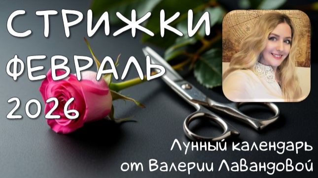 Лунный календарь СТРИЖЕК на ФЕВРАЛЬ 2026 от Валерии Лавандовой. Лучшие и худшие дни. смотреть онлайн