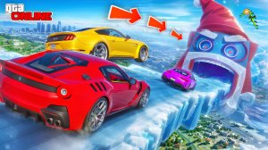 САМЫЙ СЛОЖНЫЙ НОВОГОДНИЙ СПУСК ПО ЛЬДУ! СПУСК БЕЗ ТОРМОЗОВ В ГТА 5! СПУСК В ГТА 5 ОНЛАЙН