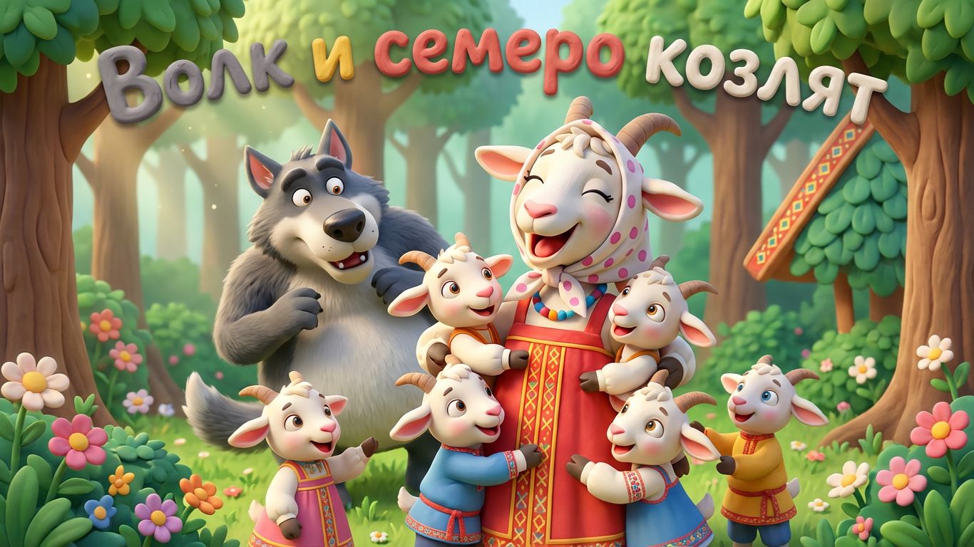 ВОЛК И СЕМЕРО КОЗЛЯТ + МУЗЫКАЛЬНАЯ СКАЗКА ДЛЯ ДЕТЕЙ + СКАЗКИ И МУЛЬТИКИ МАЛЫШАМ смотреть онлайн
