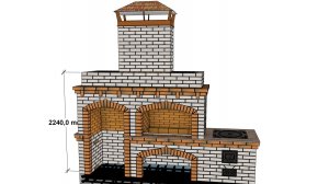 Проект барбекю с нишей под тандыр размеры и труба из нержавейки