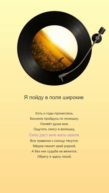 Я пойду в поля широкие