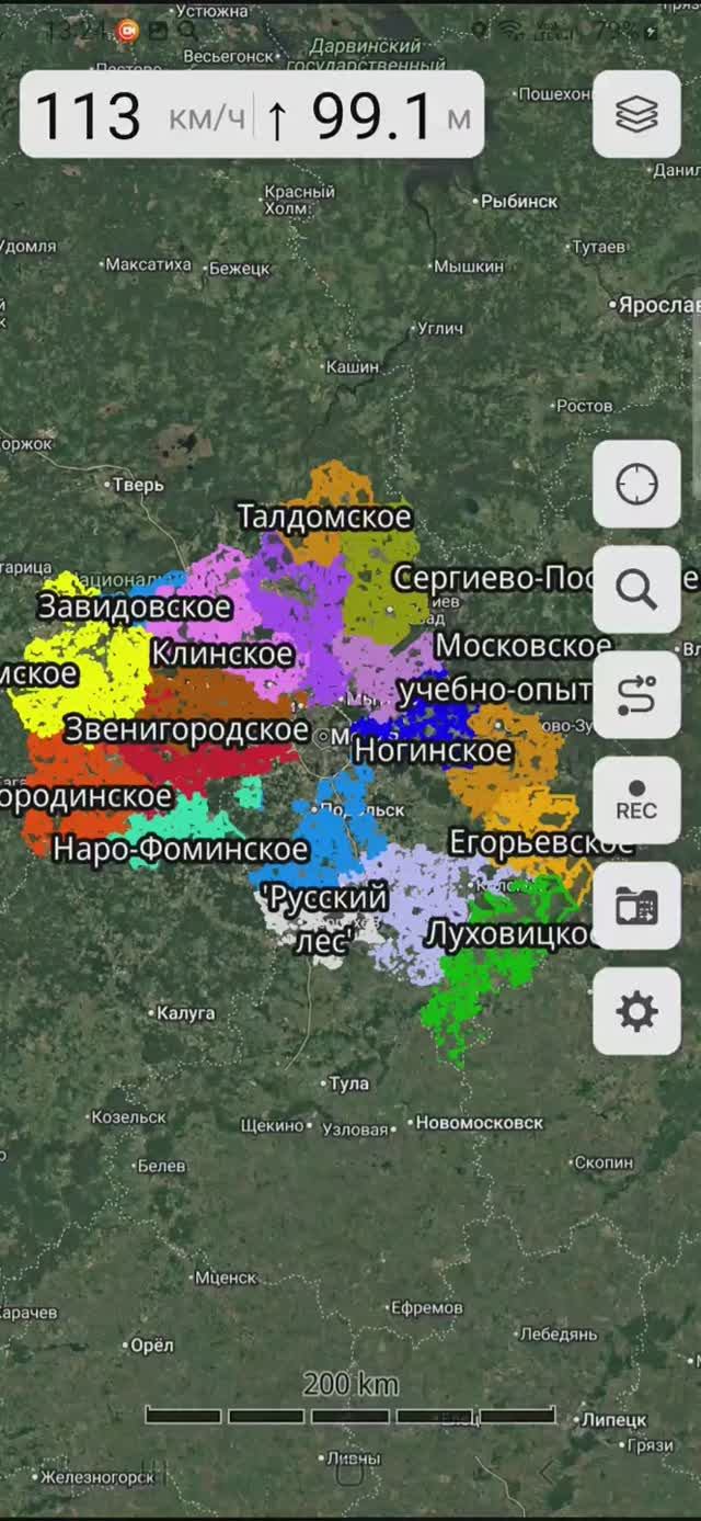 Границы лесничеств для смартфона. Земли лесного фонда