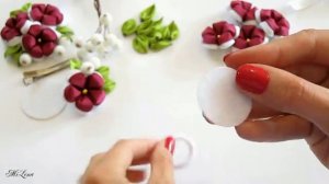 ЗАЖИМЫ С ЦВЕТАМИ, МК _ DIY KANZASHI FLOWERS HAIR CLIP