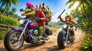 Мультики для детей, воры напали на ферму обезьянки, видео про обезьянку/мультик