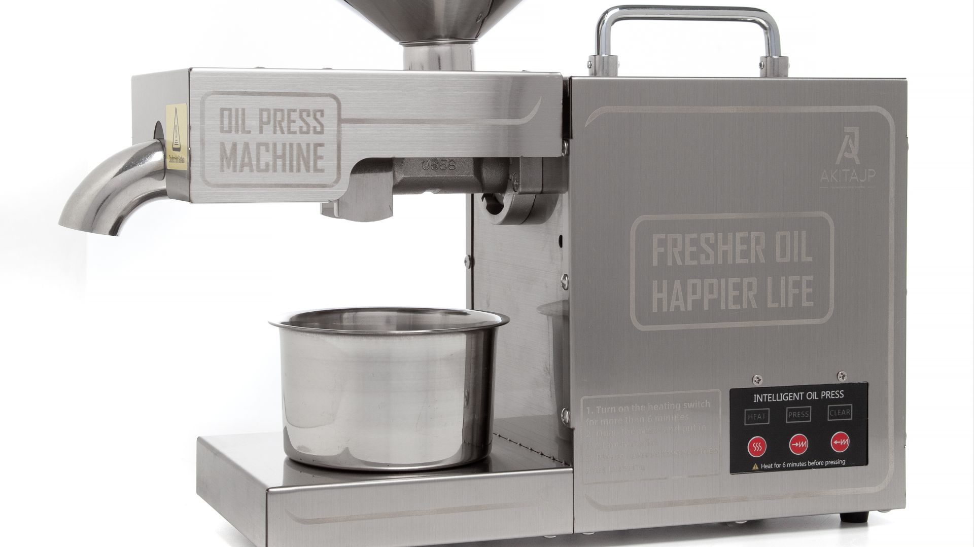 Маслопресс AKITAJP AKJP-200 домашний шнековый электрический пресс горячего и холодного отжима масла смотреть онлайн