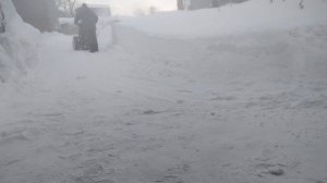уборка жёсткого снега снегоуборщиком
