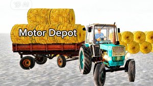 ВЕЗУ РУЛОНЫ СЕНА НА ПРОДАЖУ. НА ТРАКТОРЕ ЮМЗ-6. В ИГРЕ "Motor Depot".