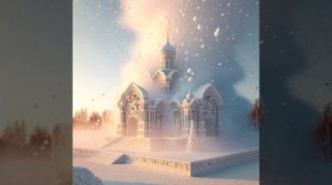 Режим Создание видео по текстовому запросу в Turbotext: Заснеженная церковь