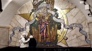 Красиво в метро Новослободская,Белорусская