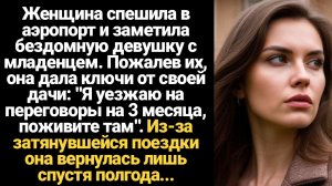 ИСТОРИИ ИЗ ЖИЗНИ/Женщина спешила в аэропорт и заметила бездомную девушку с младенцем. Пожалев их, он