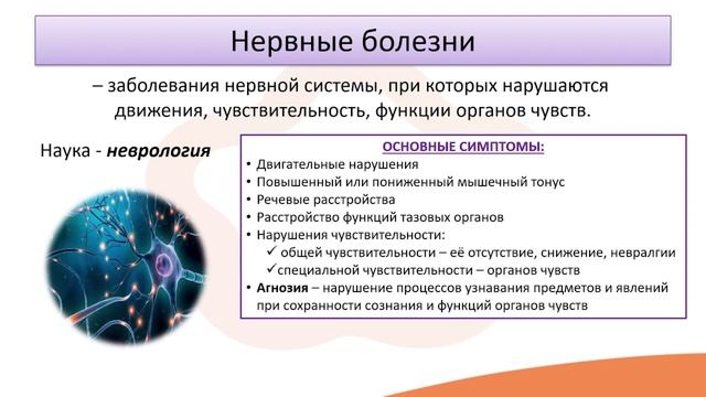 Лекция 6.1 Общие сведения о нервных и психических заболеваниях смотреть онлайн