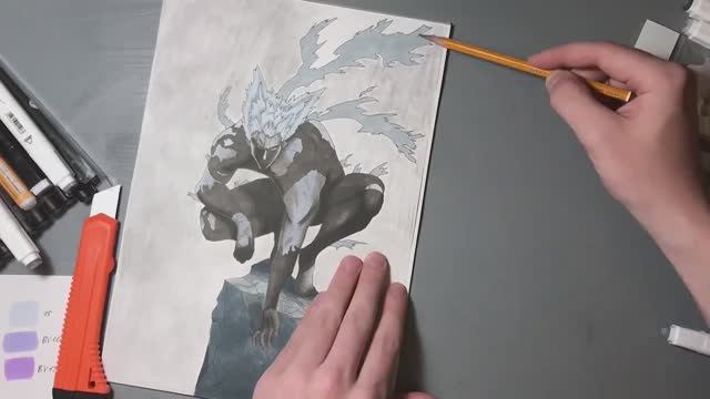 Рисую Гароу из аниме Ван панч мен #аниме #анимерисунок #ванпанчмен #anime #animeart