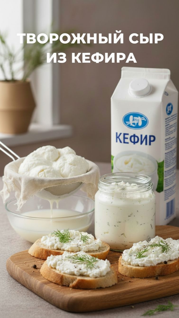 🧀 ТВОРОЖНЫЙ СЫР ИЗ КЕФИРА ЗА 5 МИНУТ! смотреть онлайн