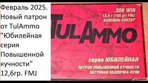 Новый патрон от TulAmmo: Юбилейная серия повышенной кучности 12,6гр., FMJ. Первый отстрел на 100м.
