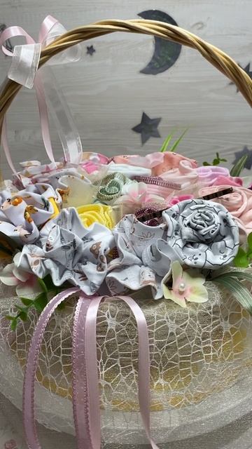 Большая подарочная корзина на выписку с детской одеждой смотреть онлайн