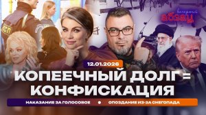 Копеечный долг = конфискация. Наказание за голосовое. Опоздание из-за снегопада