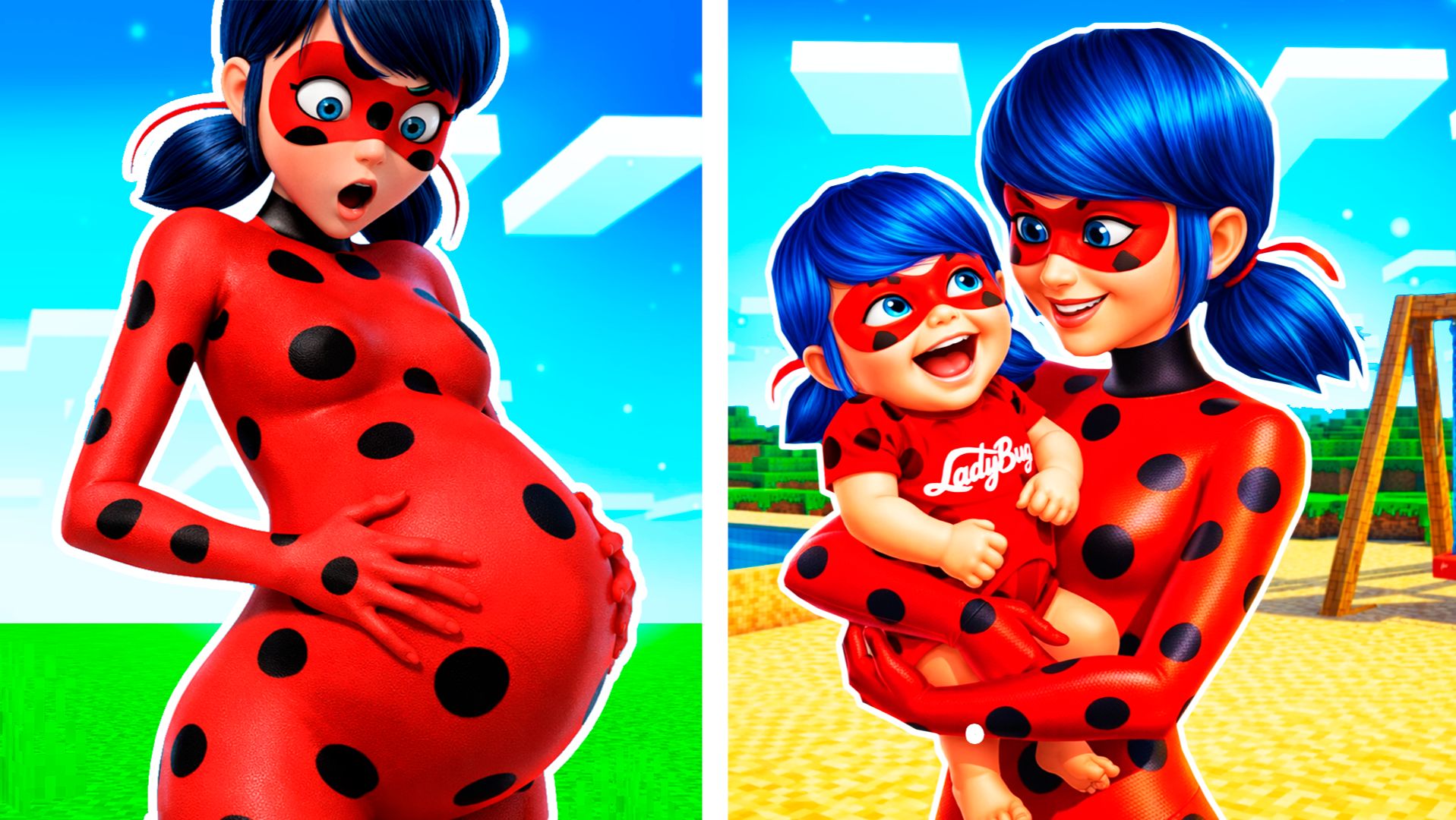 😳 ЛЕДИ БАГ БЕРЕМЕННА и РОДИЛА РЕБЁНКА в МАЙНКРАФТ МУЛЬТИК смотреть онлайн