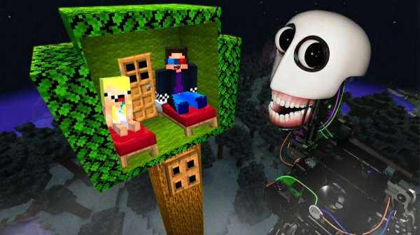 🤖ПОСТРОИЛИ ДОМ НА ДЕРЕВЕ ОТ РОБОТА ЭЛБЕРА В МАЙНКРАФТ! ШЕДИ И НУБИК MINECRAFT