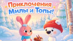 МИЛА И ТОПА! ДОБРАЯ ДЕТСКАЯ ПЕСЕНКА ПРО ДРУЗЕЙ МИШКУ И ЗАЙЧИКА! В СНЕГУ ИГРАЮТ ЗВЕРИ МУЗЫКА