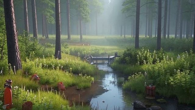 Звук природы. Пение камышовки болотной у болота