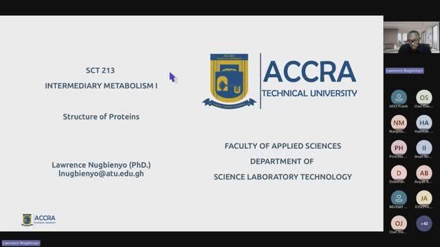 SCT 213 Biochemistry - Intermediary Metabolism I: Introduction