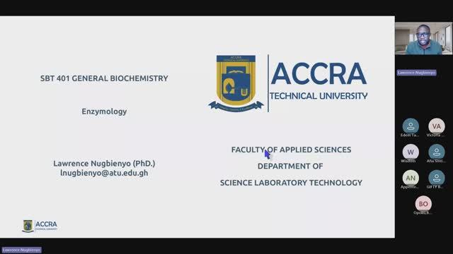 SBT 401 General Biochemistry (Evening)-Factors influencing enzyme activity