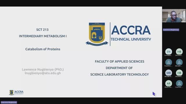 SCT 213 Biochemistry - Intermediary Metabolism I: Catabolism of Amino Acids
