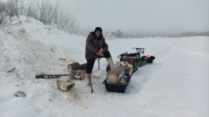 Ездил за дровами железным конём мотобуксировщике .4 часть .