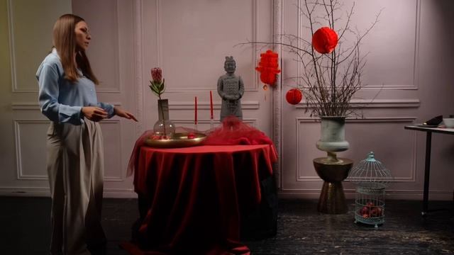 Красный стол, сервировка на восточном ⛩️ смотреть онлайн