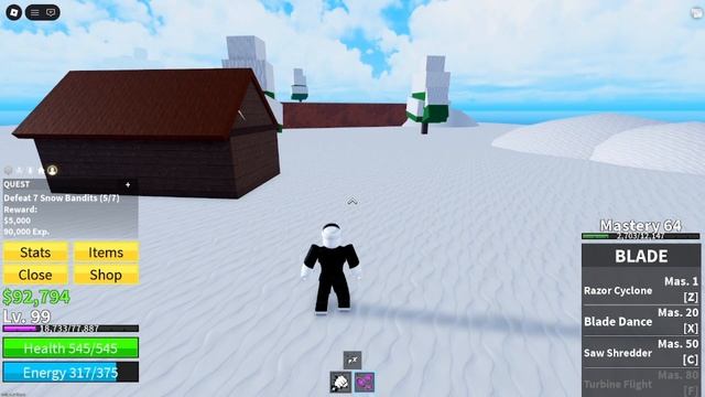 поднимаю уровень в Blox Fruits