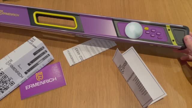 Цифровой уровень Ermenrich Verk LD60, с лазером | Ermenrich – видео распаковки смотреть онлайн