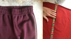 Как сделать лампас сбоку на трикотажных брюках, варианты без кармана и с карманом