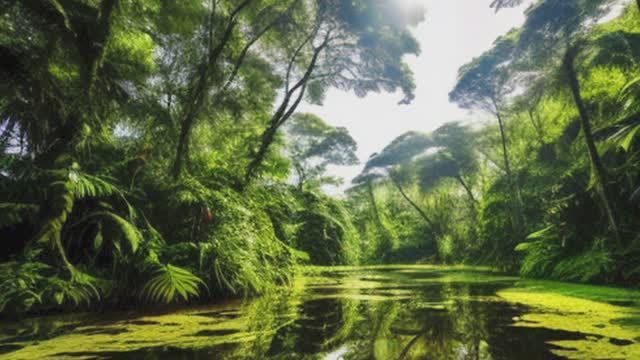 Звук природы. Пение камышовки гавайской в тропическом лесу