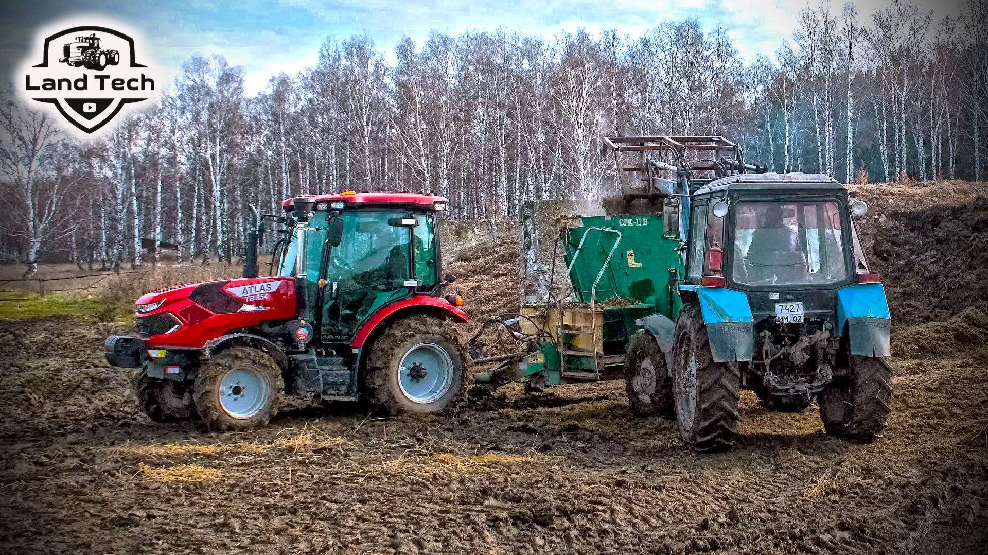 Трактор ОПТИТЭК ATLAS TB 854 работает на ферме с низким потолком. МТЗ не смог. Обзор смотреть онлайн