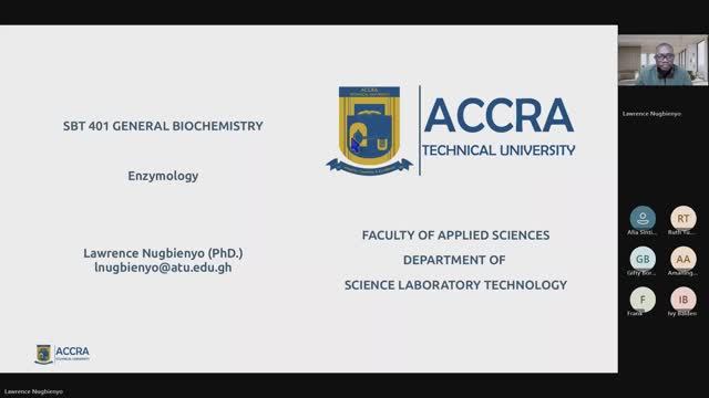 SBT 401 General Biochemistry (Evening): Enzyme Specificity, Coenzymes & Cofactors